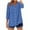 Blue, variant on Annhoo Plus Size Tops for Women V Neck Block Color Print Button Down Tunic 3/4 Sleeve Shirts Trendy Clothes