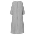 thumbnail image 4 of ZANZEA Women Striped Dress V Neck 3/4 Sleeve Midi Kaftan Dresses, 4 of 12