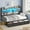 Gray, variant on Plonmago Twin Size Daybed with Storage Headboard & 4 Drawers,3-Tier Bookshelf, Day Bed with Lights & Charging Station, LED Corner Bed Frame for Bedroom-Living Room-Guest Room,White