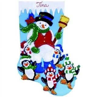  Tobin Santa Sleigh Cross Stitch Stocking Kit, 17 Long, 17  Long 14 Count