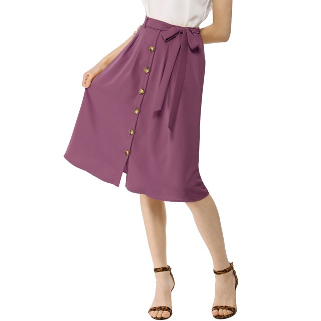 Falda Acampanada Allegra K Morado oscuro XS