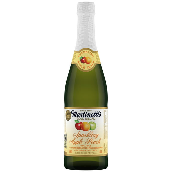 Martinelli's Gold Medal Sparkling Apple-Peach Cider with 100% Pure Juice, 25.4 fl oz