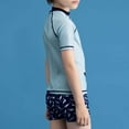 thumbnail image 3 of Boys Rash Guard Set Short Sleeve Swim Shirt Quick Dry Swimwear Trunks 2 Piece Bathing Suit Swimsuits Blue, 8 Years, 3 of 7