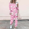 thumbnail image 2 of ChaoHeng Sweatsuits for Women Sets 2 Piece Outfits Print Fashion Casual 2025 Christmas (Pink,S), 2 of 5