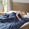 thumbnail image 6 of Madison Park Modern Ring Spun Soft Cotton Twin Blanket in Navy, 6 of 6