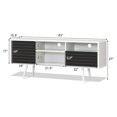 thumbnail image 2 of Gymax Modern TV Stand/Console Cabinet 3 Shelves Storage Drawer Splayed Leg Black/White, 2 of 10