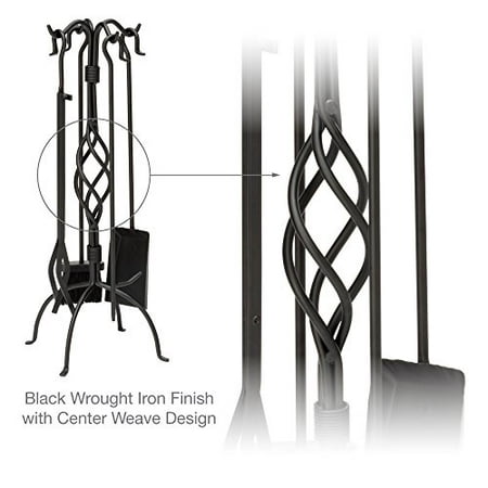 

UniFlame F-1053 5pc Black Wrought Iron Fireset with Center Weave