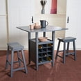thumbnail image 2 of SAFAVIEH Casey 3 Pc Set Drop Leaf Pub Table Espresso, 2 of 5