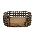 thumbnail image 3 of THE LICKER STORE Gigi 24" x 18" Modern Bohemian Handwoven Hyacinth Open-Weave Oval Pet Bed with Machine-Washable Cushion, Brown, DBD4000B, 3 of 8