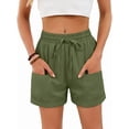 thumbnail image 3 of Women'S Shorts Casual Summer Shorts High Waisted Comfy Pull on Shorts with Pockets Green M, 3 of 9