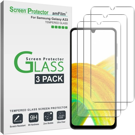 (3 Pack) amFilm Samsung Galaxy Samsung Galaxy A33 5G/ A32 4G/ A22 4G Tempered Glass Screen Protector