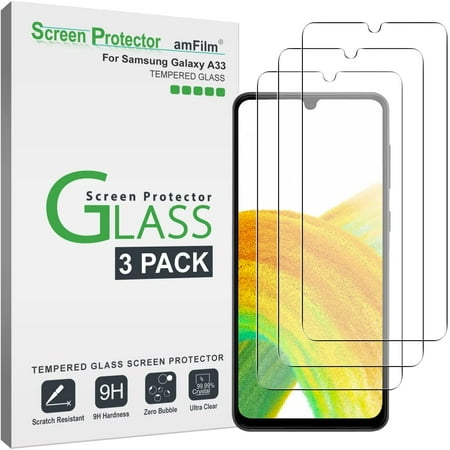 (3 Pack) amFilm Samsung Galaxy Samsung Galaxy A33 5G/ A32 4G/ A22 4G Tempered Glass Screen Protector