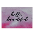 thumbnail image 3 of Hello Cutting Board, Romantic Phrase with Hand Lettering and Color Splashes on Backdrop, Decorative Tempered Glass Cutting and Serving Board, Small Size, Lilac Magenta Black, by Ambesonne, 3 of 5