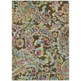 thumbnail image 2 of 9' X 12' Chocolate And Artichoke Green Paisley Washable Indoor Outdoor Area Rug, 2 of 5