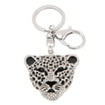 thumbnail image 2 of Exquisito llavero con diamantes de imitación con cabeza de leopardo, regalo de cumpleaños perfecto para niña (plata), 2 of 10