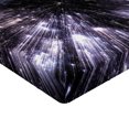 thumbnail image 2 of Ambesonne Galaxy Fitted Sheet, Universe Space Travel, Twin Size, Violet Black White, 2 of 3