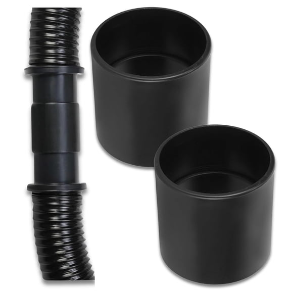 2Pk 2.5" Vacuum Hose Coupling Connector – Wet Dry Vac Hose Adapter Compatible with Shop Vac, Craftsman & More– Extend Vacuum Reach by Joining 2 Hoses – Heavy Duty ABS Attachment.