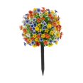thumbnail image 4 of Estaca de jardín de flores artificial de 24 Arbustos de vegetación para la boda del césped del patio trasero Naranja azul amarilla, 4 of 8