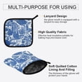 thumbnail image 3 of Yayeee Oven Mitts and Pot Holder Set of 2 Heat Resistant Kitchen Gloves Baking Hot Pad, Blue Garden Pattern, 3 of 5