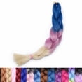 thumbnail image 2 of SEGO 3PCS/Lot Ombre Jumbo Braiding Hair Extensions Colored Hair Weave Synthetic Crochet Twist Box Braid Hair Black/Pink/Blue/Purple Fake Hair Extension for Women, 2 of 8