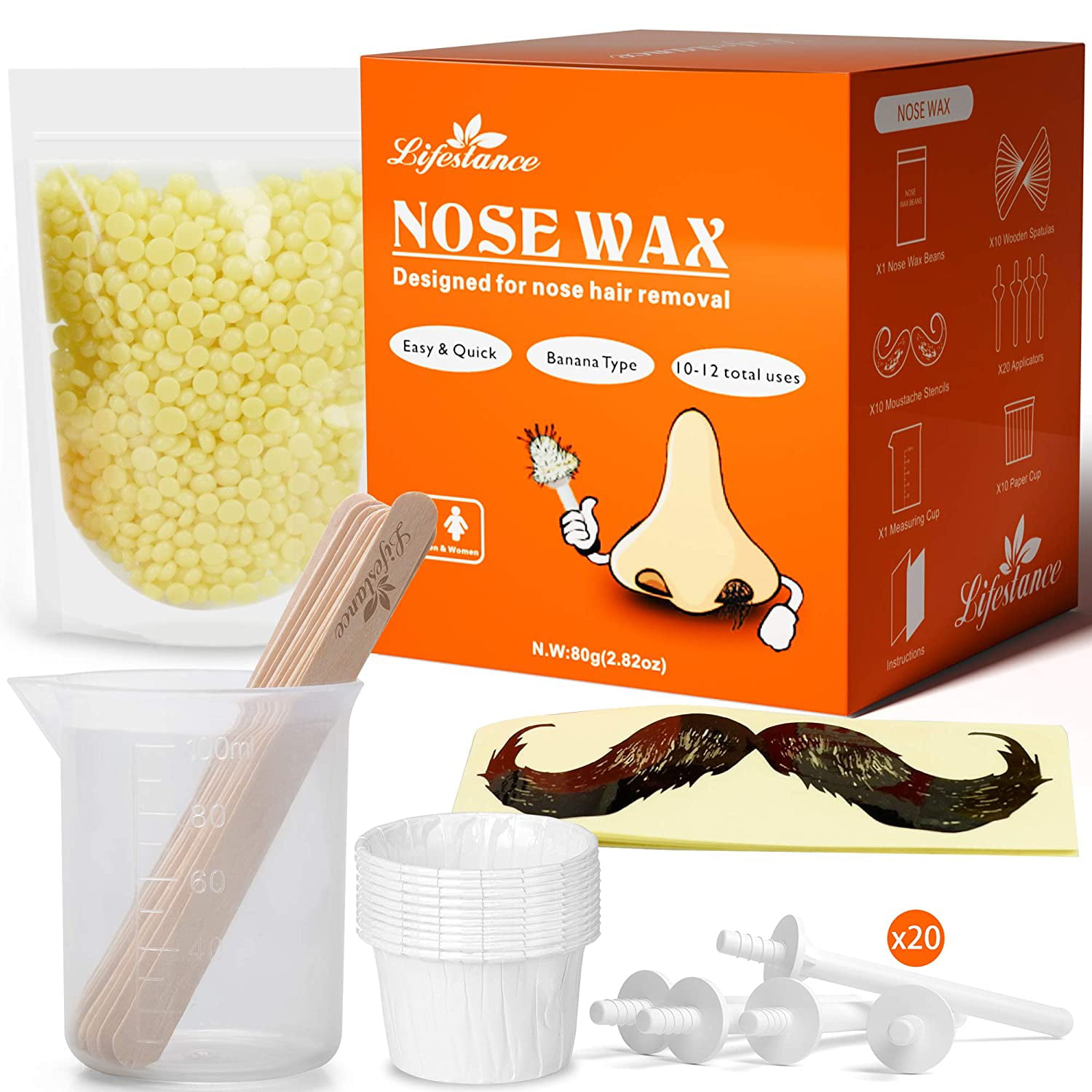 Lifestance Nose Wax Kit, Nose Hair Wax, Nose Wax for Quick & Easy Hair  Removal, Painless Nose Hair Waxing Kit for Men Women (15-20 Times Usage ) -  