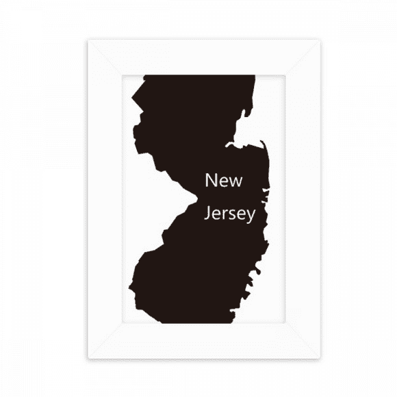 New Jersey USA Map Outline Desktop Photo Frame Picture Display Decoration Art Painting