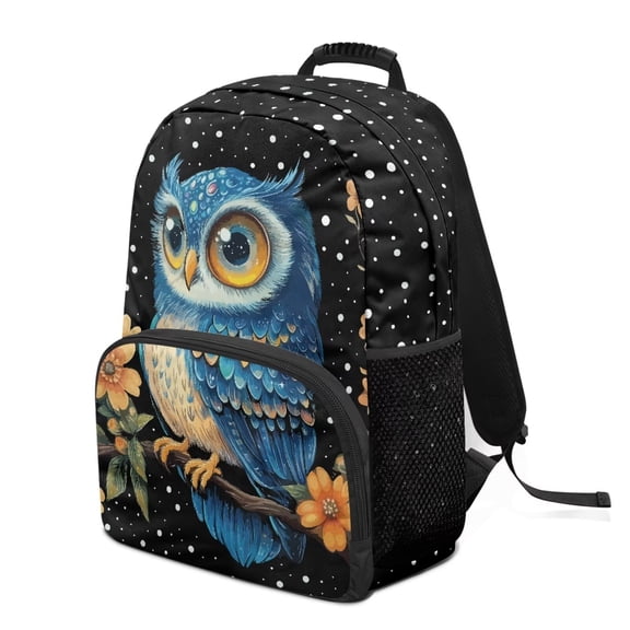 HUIACONG Cute Owl Print School Backpack for Boys Girls Ages 6-18 Large Capacity Water Resistant Bookbag for Elementary Middle High School Students Daily Use Travel Back to School Gift