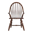 thumbnail image 4 of Sunset Trading Andrews 18" Windsor Wood Dining Chair with Arms in Chestnut Brown, 4 of 5