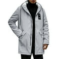 thumbnail image 3 of Men's Wool Jackets & Coats Mid Long Jacket Casual Belted Overcoat Fall Classic Long Jacket Overcoat Business Clothes, Grey, Size L, 3 of 6