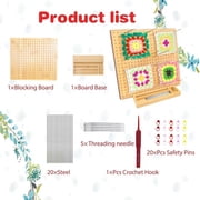 YMWVH 11 Wooden Crochet Blocking Board (1 Pack) with 20 Pins, Granny Square Crochet Project Accessory, Gift for Crocheters