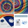 thumbnail image 4 of Colorful Circle Blackout Curtains for Bedroom/Living Room, Thermal Insulated Kitchen Curtains, Rainbow Modern Farmhouse Stripes Grommet Darkening Window Treatment Drapes 42"x63"x2, 4 of 8