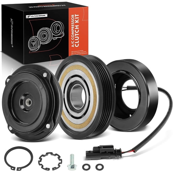 A-Premium Air Conditioner AC Compressor Clutch Kit Compatible with Chevrolet Equinox & GMC Terrain, 2012 2013 2014 2015, 2.4L, With 7SBH17 Compressor, with 5 Groove Pulley