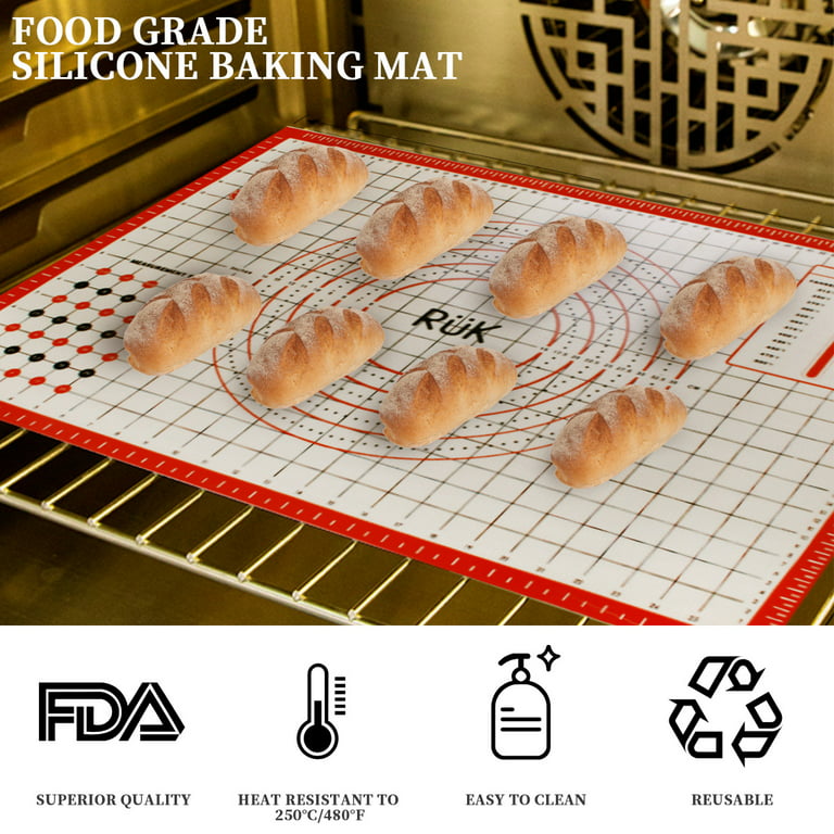 Lekue Non-Stick Silicone Pastry Mat with Measurement Markings, 24