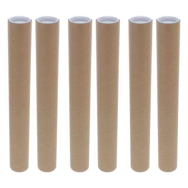 Miangastore 6pcs Kraft Paperboard Tubes Poster Tubes Mailing Tubes Shipping Tubes Painting Scroll Carrying Case Chinese Calligraphy Scroll Holder Packing Tubes For Artwork Posters Moving