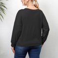 thumbnail image 4 of HAiming Womens Long Sleeve Tunic Tops Trendy Crewneck Pullover Shirts Plus Size Loose Casual Solid Color Blouses, 4 of 6