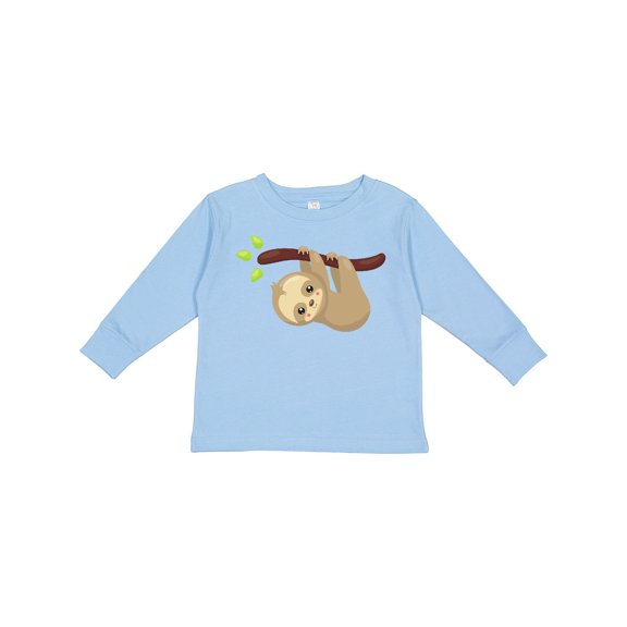 Inktastic Cute Sloth, Little Sloth, Baby Sloth, Lazy Sloth Boys or Girls Long Sleeve Toddler T-Shirt