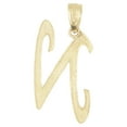 thumbnail image 5 of 10K Solid Real Gold Personalized Cursive N Initial Pendant, Available in Different Letters Charm with Diamond Cut Gifts for Her with 20 Inch Gold Chain, 5 of 6