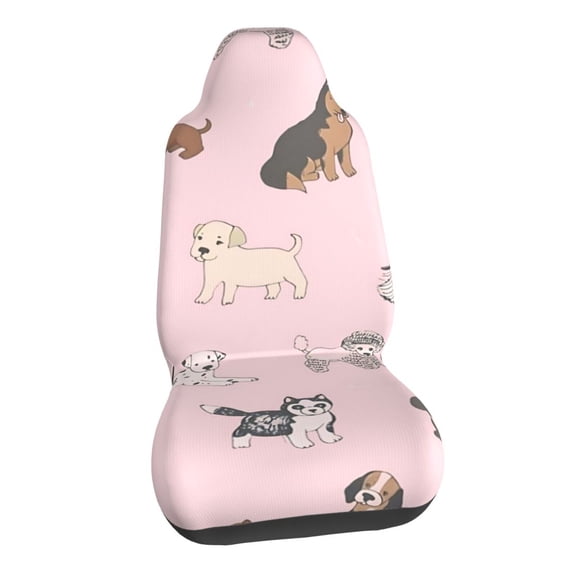 Cute Dogs Car Seat Covers Stretch Car Seat Protectors Universal Fit
