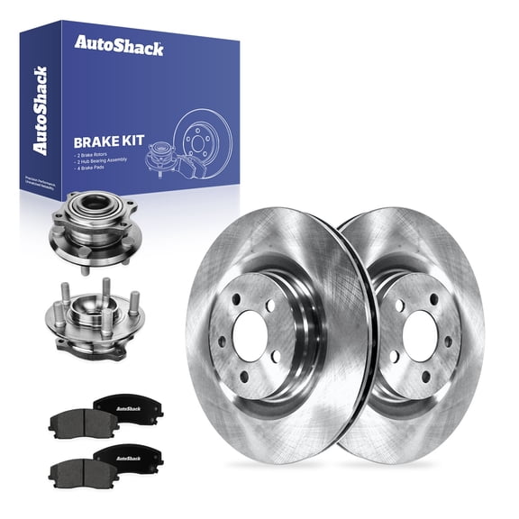 AutoShack Front Vented Brake Rotors   Premium Ceramic Pads   Hub Bearing Assembly 8-PC Brake Kit Replacement for 2021 Chrysler 300 14.17" (360 mm)
