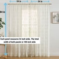 thumbnail image 3 of THD Joelle Floral Soft Decorative Lace Semi Sheer Light Filtering Rod Pocket Window Treatment Curtain Drapery Panels for Bedroom & Living Room - Set of 2 Panels (54 x 96 inches Long, White), 3 of 6
