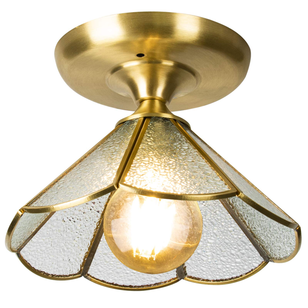 Lightdot Flush Mount LED Ceiling Light Fixture with Glass Shade for