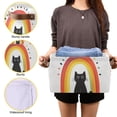 thumbnail image 3 of Yayeee 2 Pack Canvas Storage Basket with Handles for Shelves Fabric Bins Closet Organizer, Black Cat Rainbow, 3 of 8