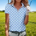 thumbnail image 3 of Lmnyox Womens Short Sleeve Golf Shirt Fashion Print Half Zip Collared Shirts Trendy Loose Summer Blouses Outfits, 3 of 5