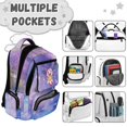 thumbnail image 4 of Yspwyqan Kids Backpack Set Ages 8-15, Galaxy Star Axolotl Backpack and Lunch Box with Water Bottle Bag, 17 Inch Lightweight Casual Daypack Front Pocket for School Travel, 4 of 7