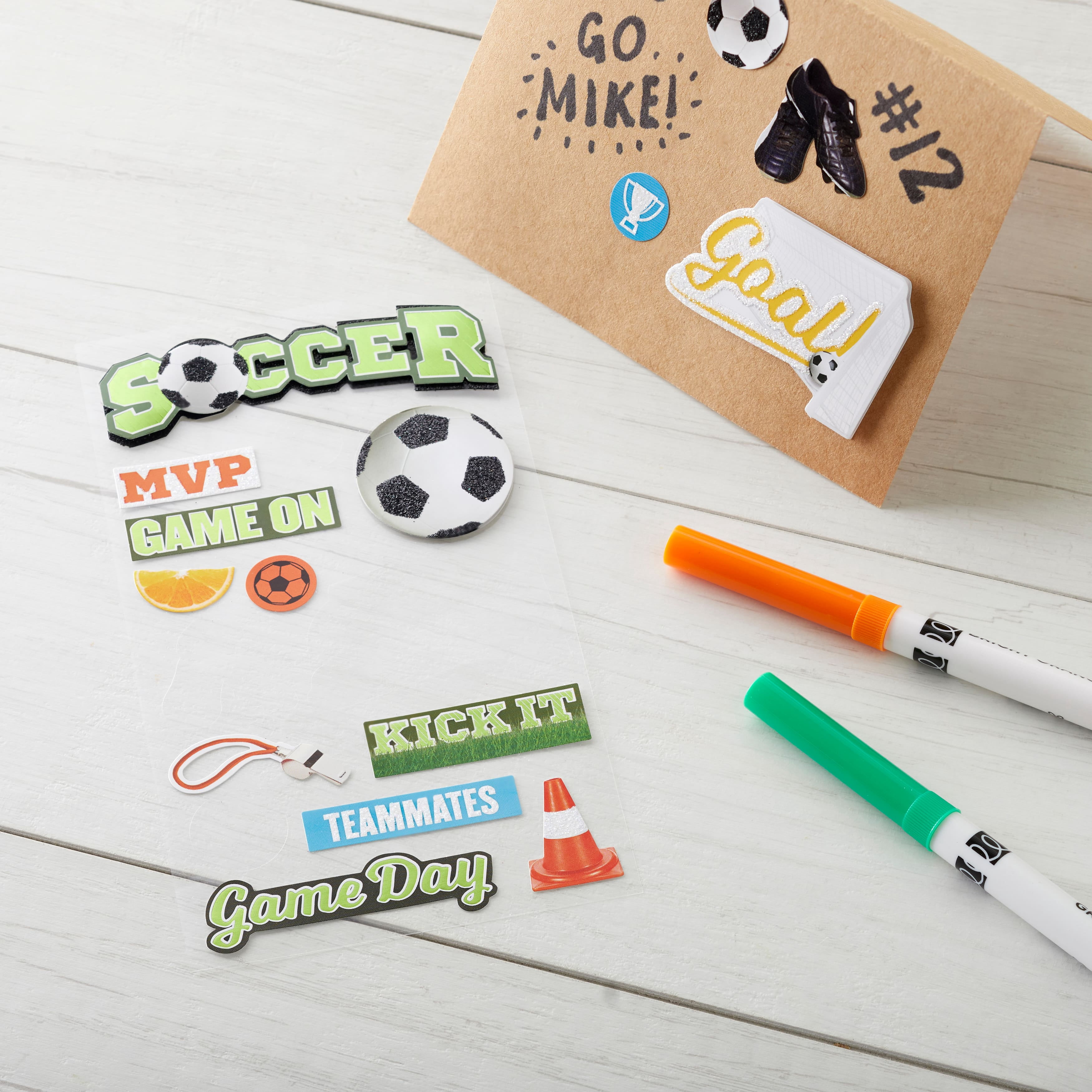 Recollections Soccer Stickers, 12 Pack