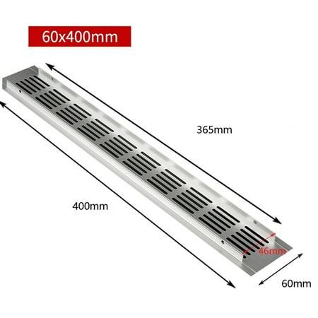 

60mm Aluminium Rectangular Cabinet Wardrobe Air Vent Grille Ventilation-Cover
