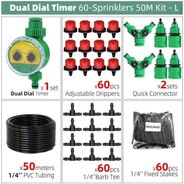 10-50M DIY Drip Irrigation System Automatic Watering Garden Hose Micro Drip Watering Kits Adjustable Drippers Greenhouse He Qiyong unisex