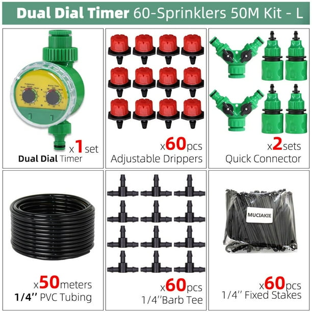 10-50M DIY Drip Irrigation System Automatic Watering Garden Hose Micro Drip Watering Kits Adjustable Drippers Greenhouse He Qiyong unisex
