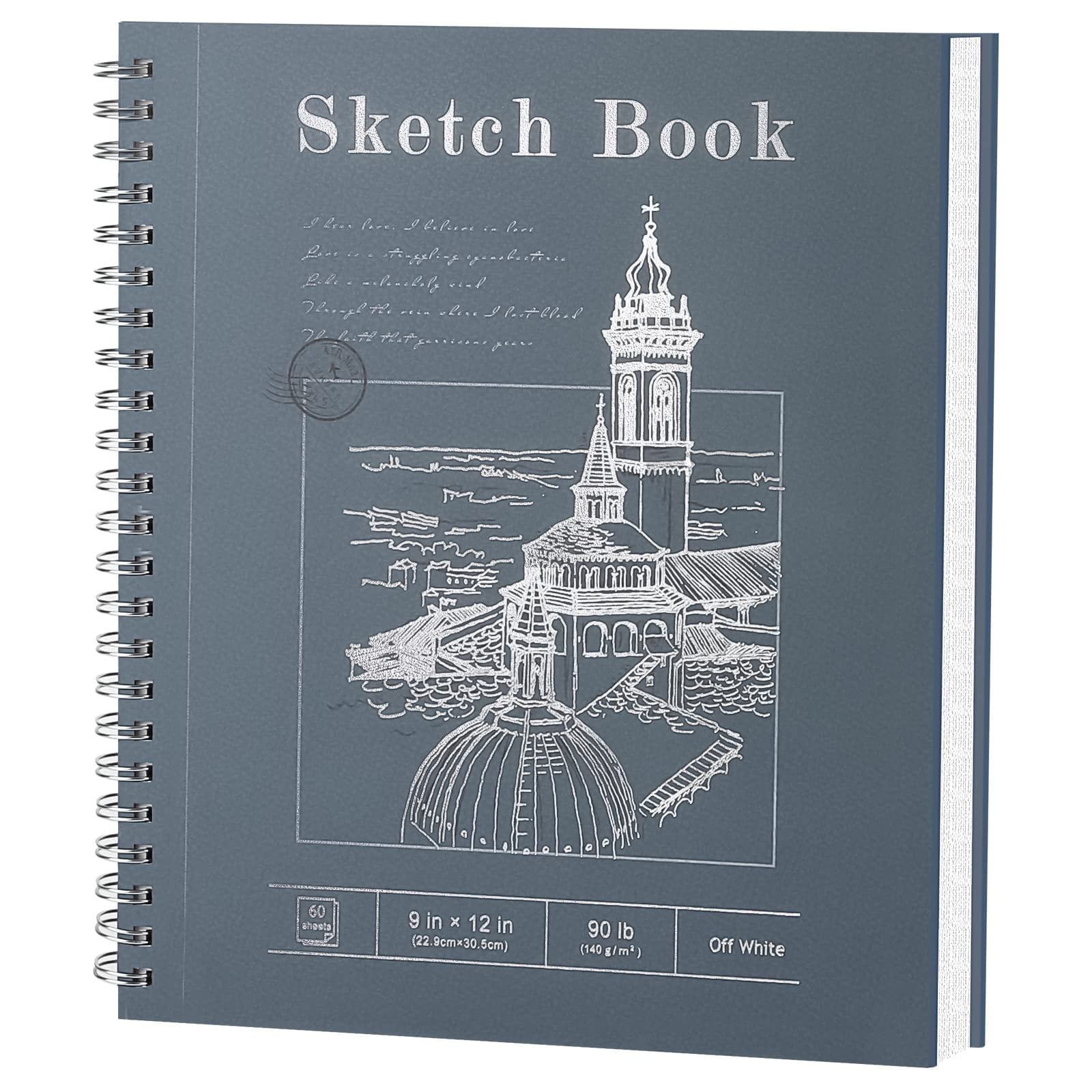 Cabreche Cute Sketchbook Top Spiral Bound Sketch Pad, 9 x 12 inch,100GSM  Thick Paper,50 Sheets 100 Pages,Art Sketch Book Artistic Aesthetic Writing  Drawing Paper for Girls Women Beginners-Blue Wave - Yahoo Shopping