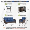 thumbnail image 2 of Gymojoy 5-Piece Brown Wicker Patio Furniture Set with Fire Pit Table, All Weather Patio Conversation Set Outdoor Sofa with Rocking Chair & Side Table, Blue, 2 of 17
